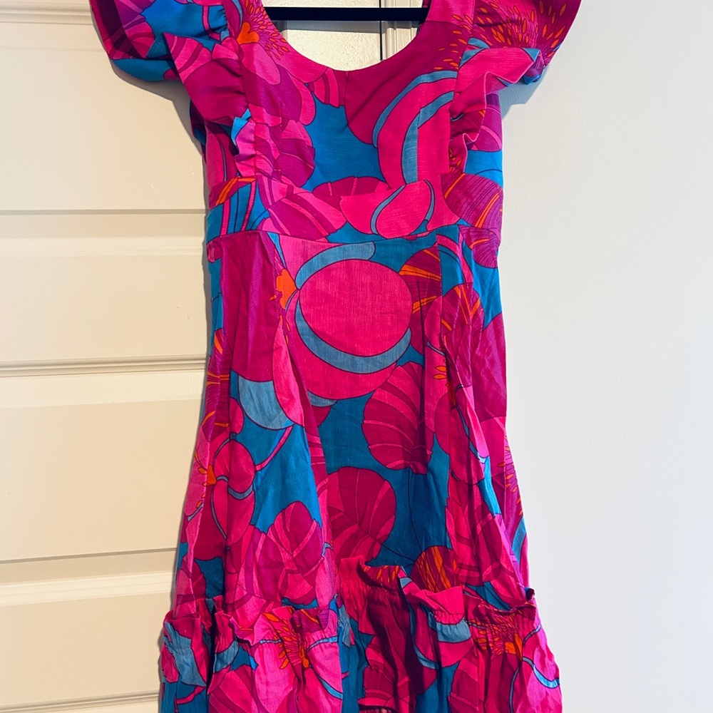 Tuckernuck Cameron Eubanks Wimberly Wild Azalea‎ Edisto Linen Dress NWT size XXS - Picture 4 of 5